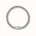 Silver-tone decorative pet chain collar with rhinestone links and clasp
