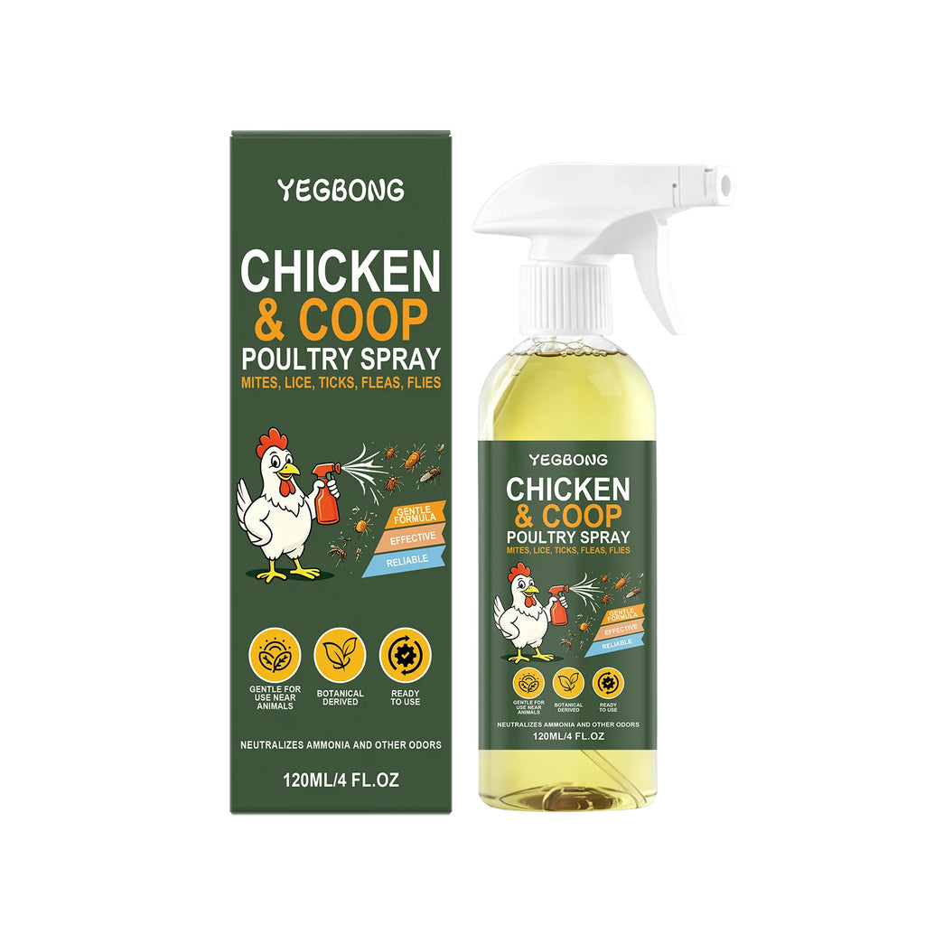 One bottle of poultry and chicken coop spray with original packaging