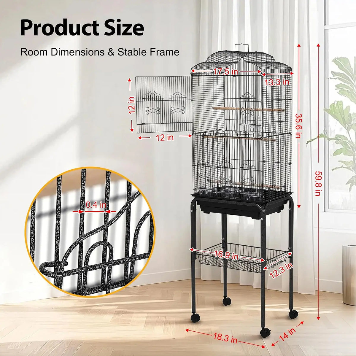 PetFolks Aviary Haven™ Play-Top Bird Cage