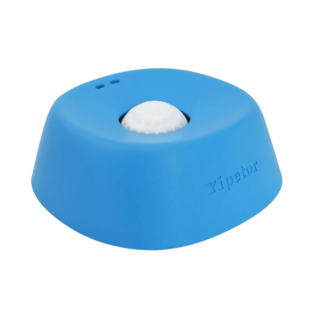 Blue rolling-ball liquid treat feeder, original product view